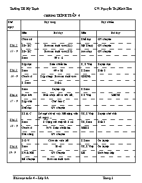 Giáo án Lớp 2 - Tuần 4 - Năm học 2014-2015 (Bản đẹp)